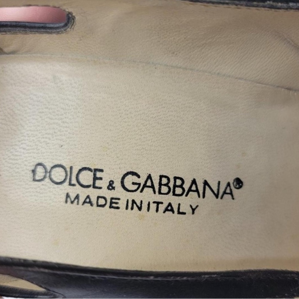 Dolce & Gabbana Black and Cream Patterned Heels - Picture 4 of 6